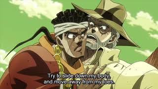 JoJo bizarre adventure Avdol and Joseph get stuck together