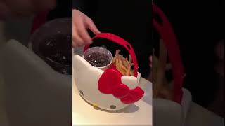 NEW MC DONALDS HELLO KITTY BUCKET!! #youtubeshorts #mcdonalds #hellokitty #cool #girl #amazing #lol