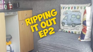 Ripping it out MWB Campervan Rebuilding our off grid van conversion Ep 2