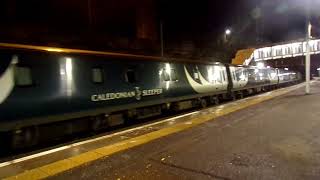 Caledonian sleeper train through motherwell