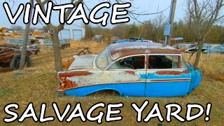 HUGE Classic Car Junkyard Walkthrough! | Classic Cars Scattered All Over!!! (Junkyard Tour)