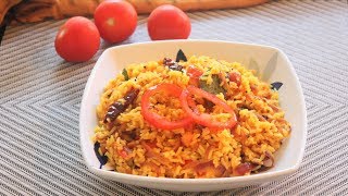 Easy Tomato Rice Recipe| Thakkali Sadam Recipe | Lunch Box Variety Rice Recipe - Vegan-Friendly