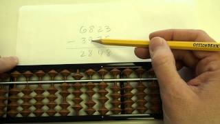 How to Subtract using Soroban (Japanese abacus)