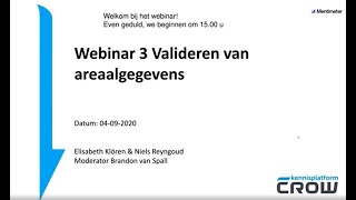 Webinar 3: Validatie van areaalgegevens