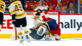 Sam Bennett Scores Goal & Crashes Into Joonas Korpisalo Fight Brawl Ensues | Panthers vs Bruins 2024