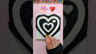 💝Heart Shape Instagram Logo Colors on Canvas #painting #craft #drawing #art #satisfying #instagram