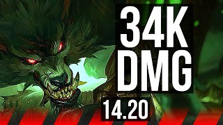 WARWICK vs RENEKTON (TOP) | 34k DMG | EUW Master | 14.20