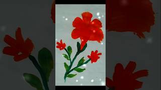 Beautiful flower painting🖌।। acrylic painting।। red flower🌹। #shortvideo #art #flowerart