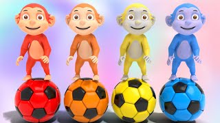 Learn Colors with Five Little Monkeys Jumping on the Bed - Kooxa Toys