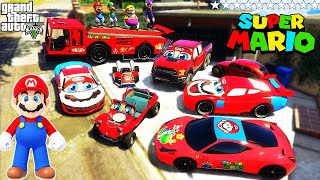 GTA 5 - Stealing MARIO CARS With Franklin | (Real Life Cars #155)