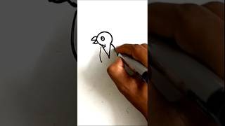 Easy Bird Drawing from "N" Letter #shortvideo #birddrawing #birds #tips