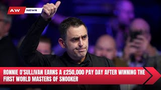 The Inaugural World Masters Of Snooker In Saudi Arabia Has Been Won By Ronnie O'Sullivan.