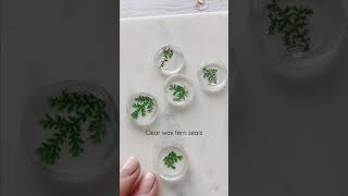 Clear wax seals : Using clear hot glue and dried ferns #diycrafts #waxseal #waxseals