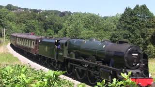 LMS No.46100 'Royal Scot' tnt with LMS Ivatt Class 2 No.41241 approaching Mytholmes Tunnel [KWVR]