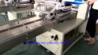 Horizontal food tray,cheese tray packing machine