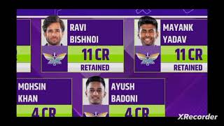 lsg all retained player list #ipl #lsg