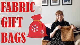 🟪🛍️ FABRIC GIFT BAGS 🛍️🟪 | BUDGETSEW | VLOGMAS DAY #1 |  #vlogmas #christmas #sewing