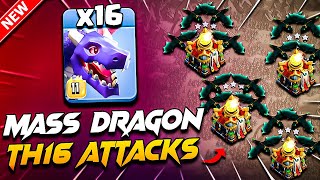 Best TH16 Attack Strategy With DRAGON - Clash Of Clans | Th16 Mass Dragon Attack Strategy COC