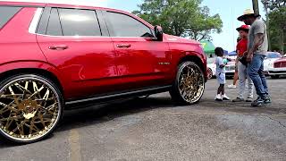 Chevy Tahoe "High Country" on 30" Gold Forgiatos at Blockfest