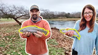 Ultralight TROUT fishing at a popular Dam in Arkansas