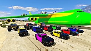 Spiderman Police Cars Transportation on Biggest Airplane | GTA V Mods