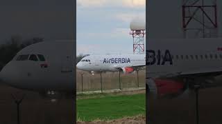 Air SERBIA #a319 #departure #takeoff #belgradeairport #aviation #planespotting #sound #closeup