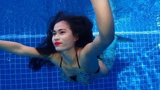 Ladyboy Underwater Mermaid Photo Shoot. Pattaya, Thailand.