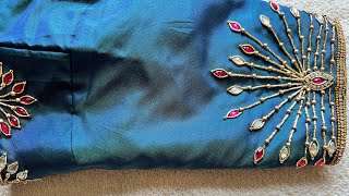 Very simple aari work using normal needle on stitched blouse !