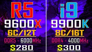 INTEL i9 9900K (4000MHz) vs RYZEN 5 9600X (6000MHz) || PC GAMES TEST ||