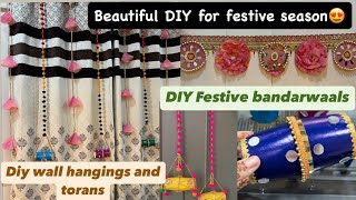 Decorate with beautiful festival wall hangings| DIY torans for Diwali 🪔 home decor ideas