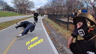 Epic Mini Bike Crashed Doing a Wheelie at 25 mph