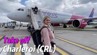 Cool Wizz Air take off from Brussels Charleroi (CRL) Airport