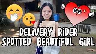 delivery rider spotted beautiful girl vlog