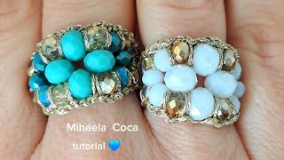 Originale ANELLO Innovation, uncinetto e tessitura, moda 2024  / Crochet and beading RING TUTORIAL