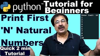 python program to print n natural numbers | Free python full course #bintuharwani #pythontutorial