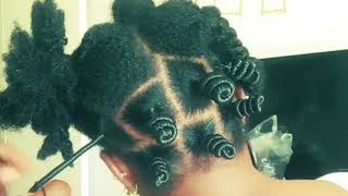 African Threading Hair Protecting Style/Bantu Knots/