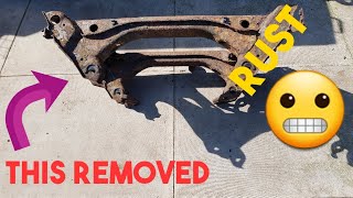 Mx5 miata rear subframe removal + Diff + Exhaust Ep.9