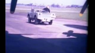 Series 1 Land Rover towing Avro aircraft circa 1950.