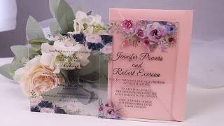 Acrylic Wedding Invitations with Floral Pattern-Pro Wedding Invites