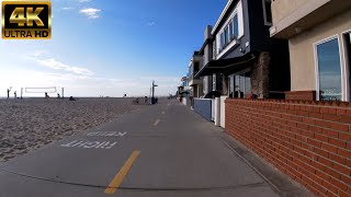 4K Newport Beach Boardwalk Bicycle Ride Along California