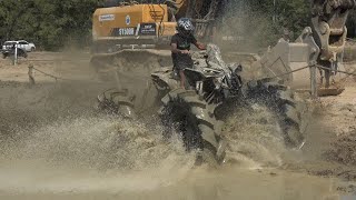 big tier Atv and sxs vs mega truck bounty hole