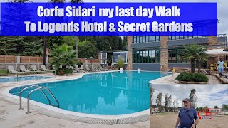 Corfu Sidari my last day walk to Legends Hotel & Secret Gardens