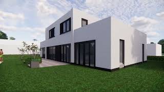 S20.031 Moderne kubistische woning met veel glas