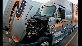 A new trucking day pretrip inspection using my GoPro Hero 9 at truck stop.