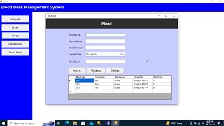 Blood Bank Management System Using C#