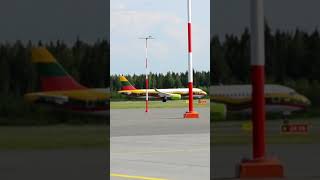 Airbaltic lithuanian flag livery takeoff