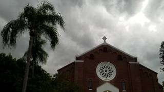 Slow motion stormy church