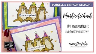 ⚓️ Stempeltechnik | Maskiertechnik mit dem Stempelset „Grüße aus der Otterwelt“ von Stampin‘Up!