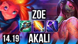 ZOE vs AKALI (MID) | EUW Challenger | 14.19