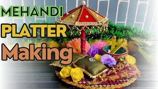 How to make mehandi platter | mehandi Thali making at home | mehandii thali decorations #platter